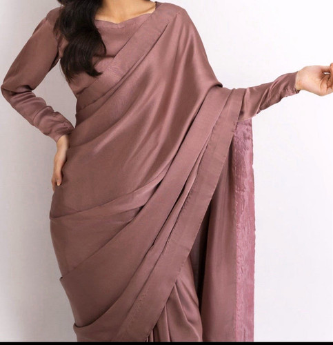 Saree mauve satin - saree,