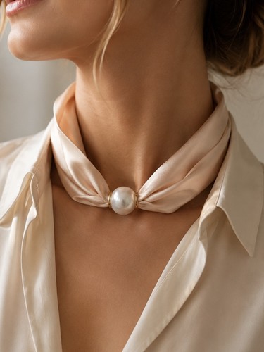 Eleganter seidenschal mit - eleganter,