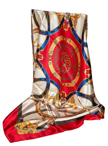 Seidenschal damen 90x90cm rot - seidenschal,