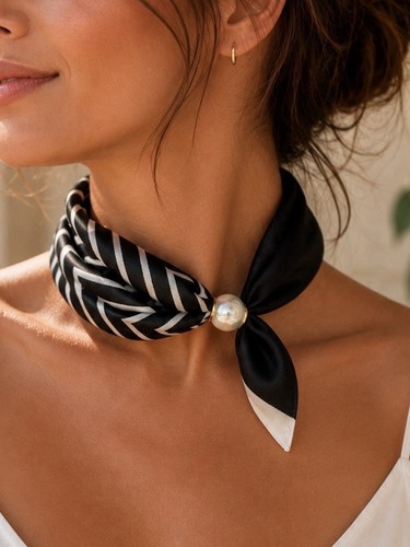 Eleganter seidenschal mit - eleganter,